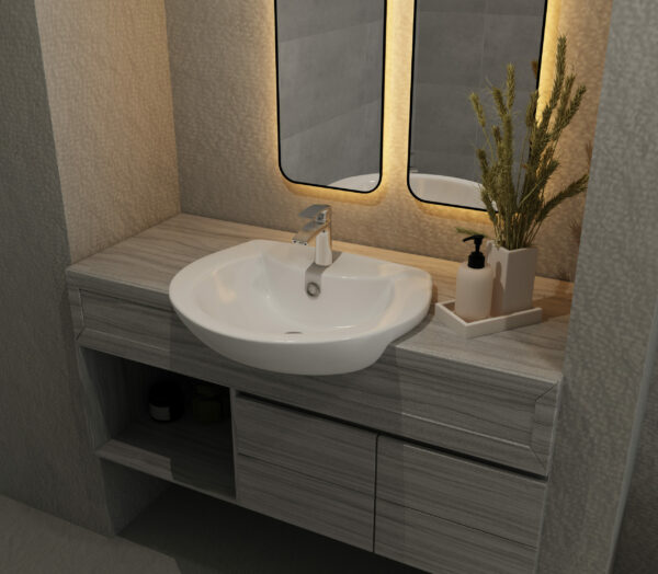 Atlas 50cm Semi Recessed Basin