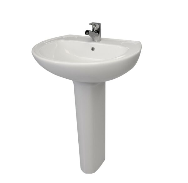 Atlas 55cm basin with Pedestal
