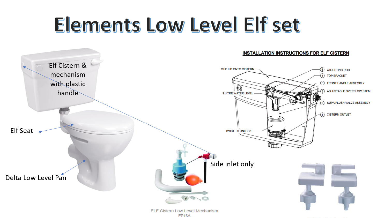 ELEMENTS ELF Low Level Set Front Flush Side Inlet Lecico