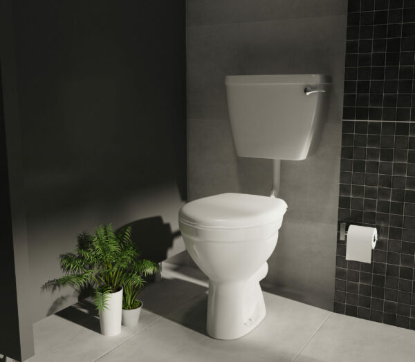 Junior School Atlas Low Level WC with Ceramic Cistern and Junior School MDF Seat (Front Flush, Bottom Inlet)