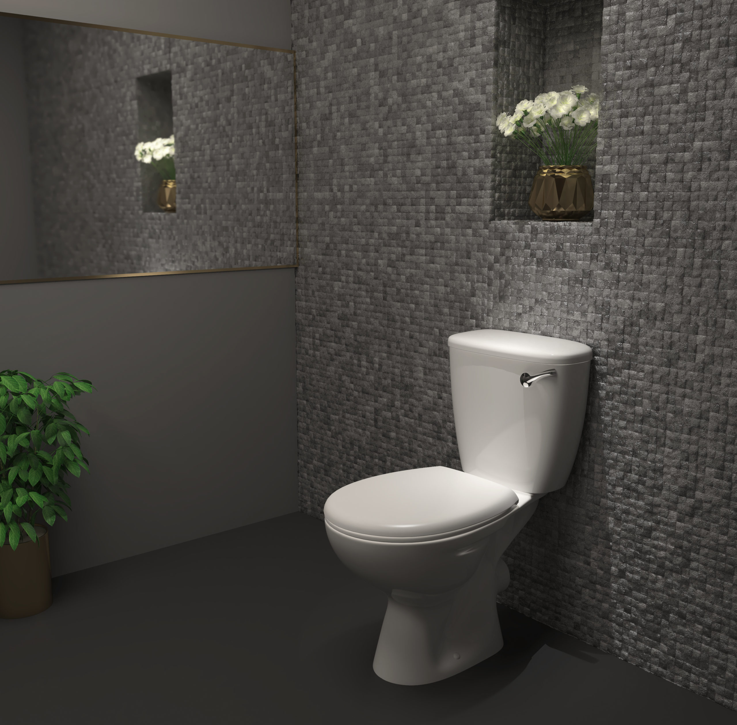NEON Close Couple WC and MDF Seat Box Set (Front Flush)