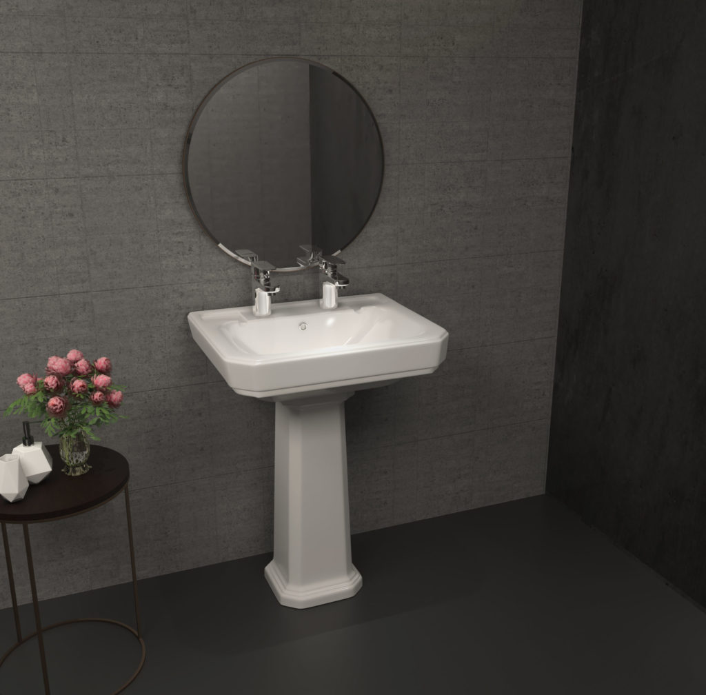 New Hamilton 63cm Basin and Full Pedestal