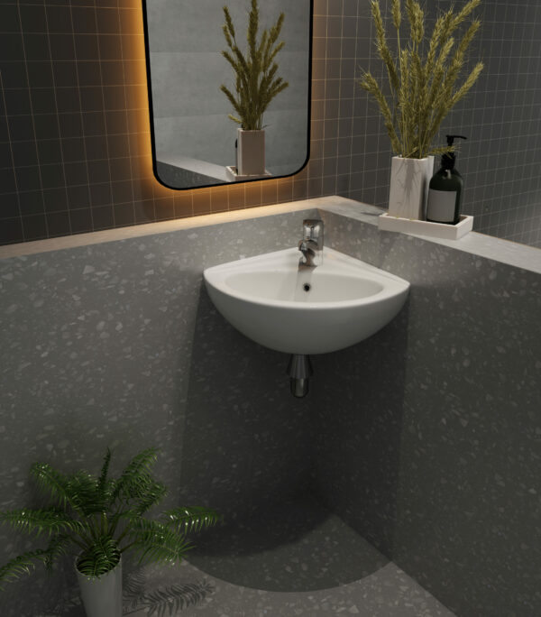 Saly Corner Wall Hung Basin