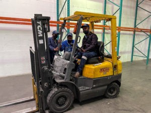 Highly Skilled Forklift Drivers in the LecicoSA Warehouse