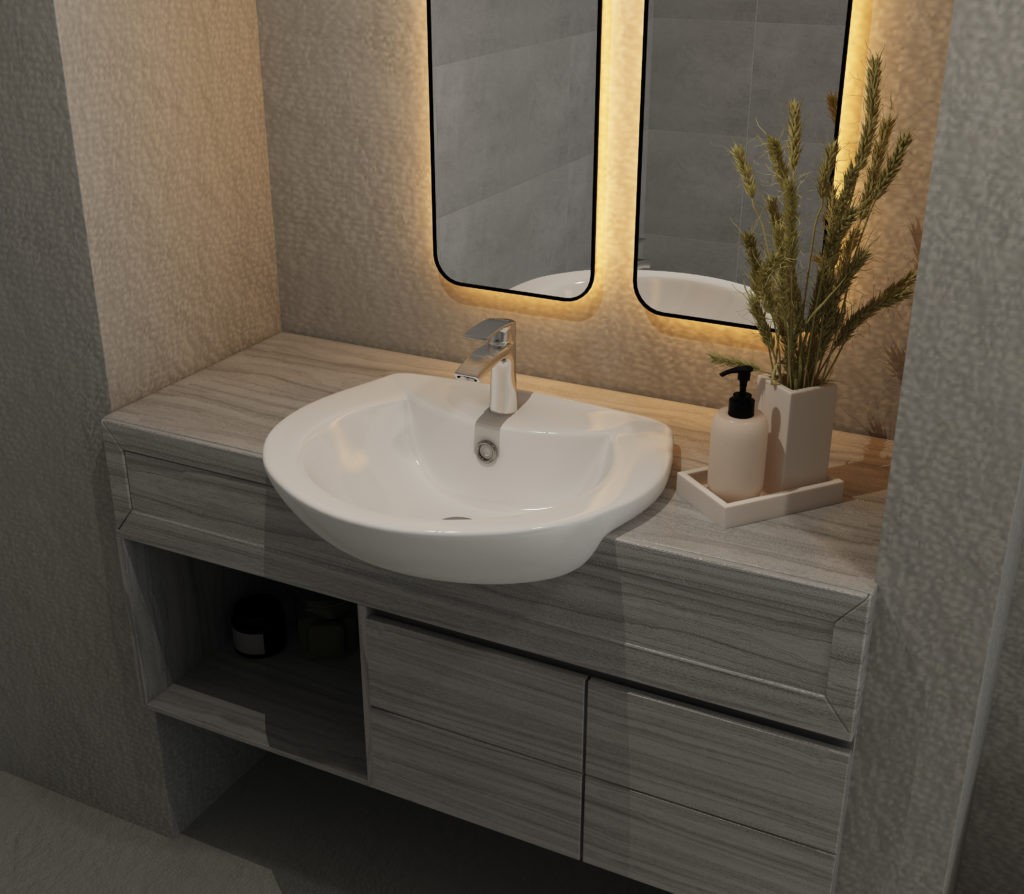 Lecico Atlas 50cm Semi-Recessed Basin