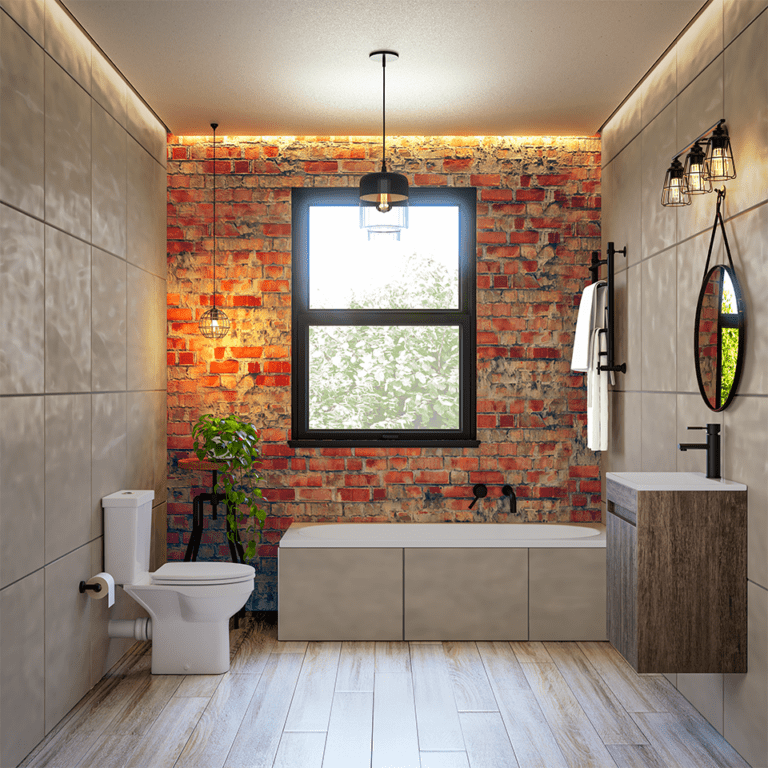 Atlas Rimless CC, Tuffo Bath, Contrarre Cabinet