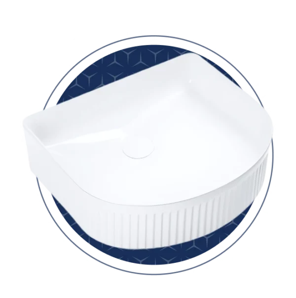 Comfort D Shape Ribbed Countertop Basin