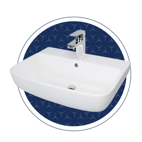 H-Line 55cm Wall Hung Basin 1TH