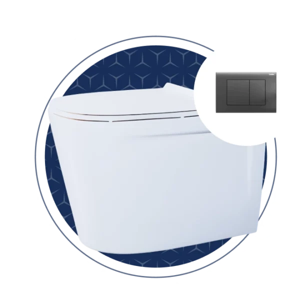 Zambezi Rimless WHP Combo With Soft Close Seat, Concealed Cistern And Actuator Plate: Black