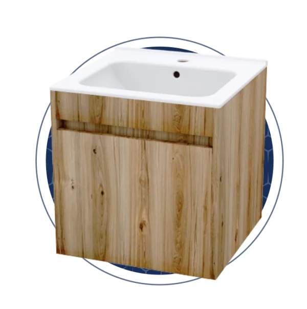 Zara 495mm Wall Hung Sahara Cabinet with Ceramic Basin