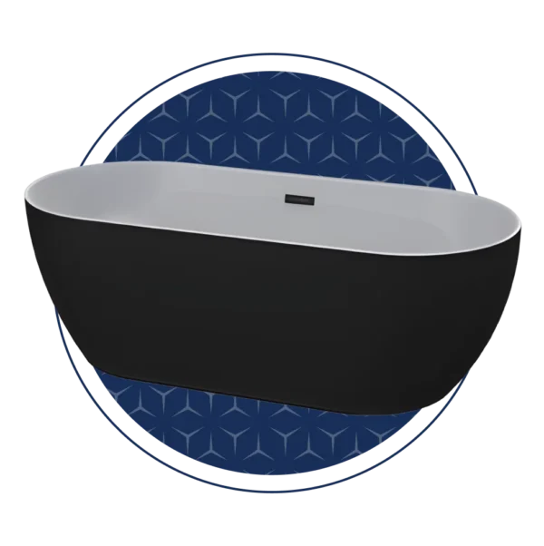 Eclipse Black Freestanding Bath