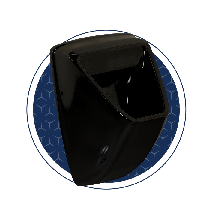 Back inlet urinal
