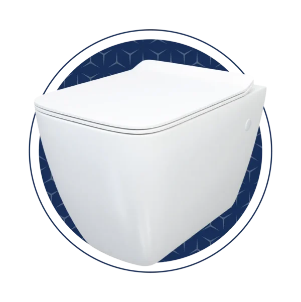 Matrix Square Rimless Wall hung Pan with 8001 Soft Close Seat