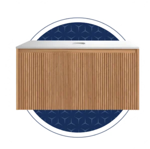 Zara Ribbed 800mm WH Oak Cabinet 1 Drawer